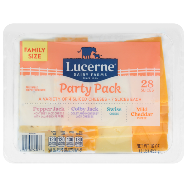 Lucerne Cheese Slices, Assorted, Party Pack, Family Size