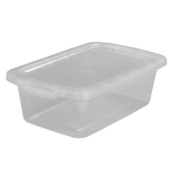 Project Source Medium 3.25 -Gallons ( 13.0 -Quarts ) Clear Stackable Tote with Standard Snap Lid