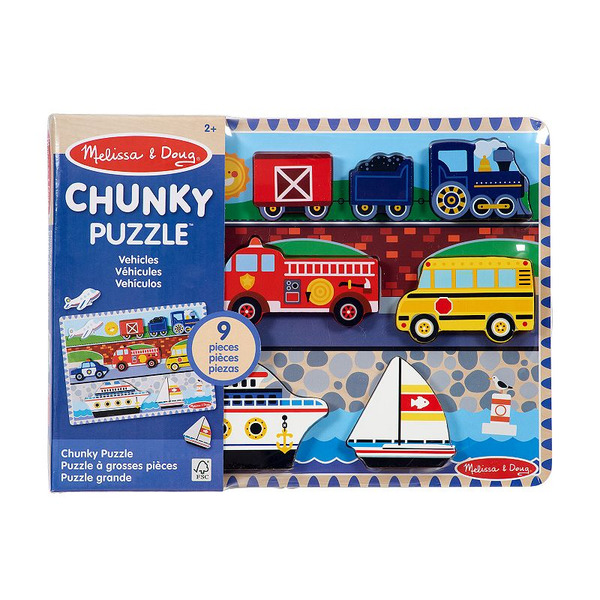 Melissa & Doug Vehicles Wooden Chunky Puzzle