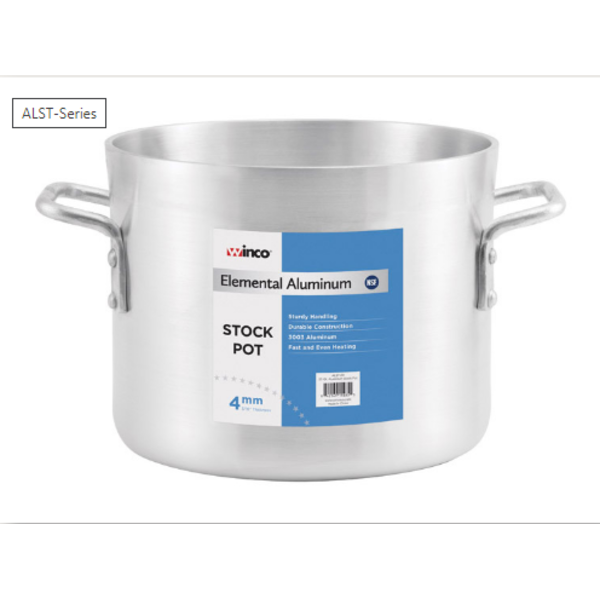 Winco - Elemental 4mm Aluminum Stock Pot - 12 Quart, 13.07" x 10.92" 10.34" - 1 Ct.