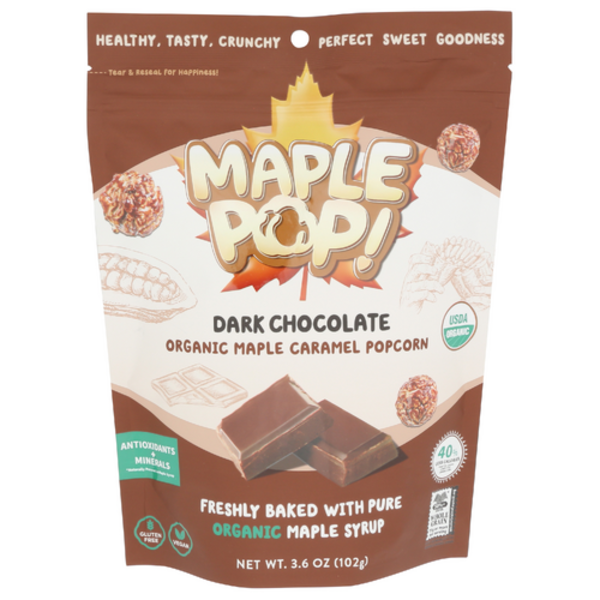 Maple Pop Organic Dark Chocolate Maple Caramel Popcorn Same-Day