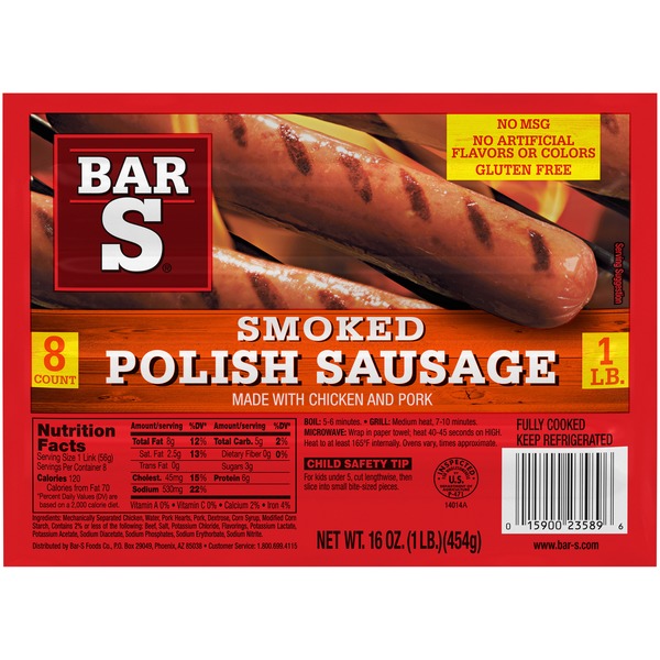 Bar S Smoked Polish Sausage (454 g) Instacart