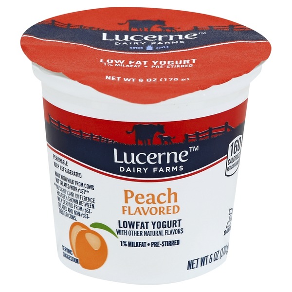 Lucerne Yogurt, Lowfat, Peach