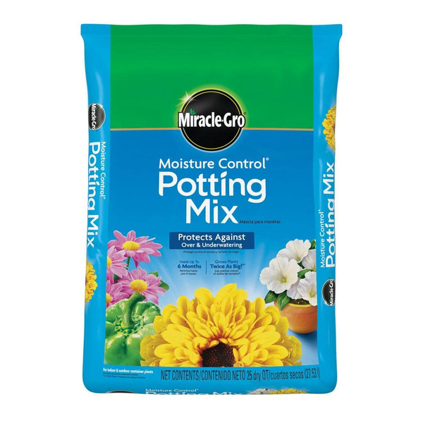 Miracle-gro Moisture Control Potting Mix Soil 25 Qt. For Container Plants, Protects Against Over- And Under-watering