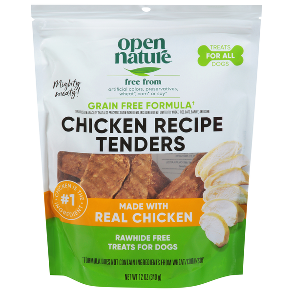 Open Nature Treats for Dogs, Chicken Recipe Tenders, Rawhide Free