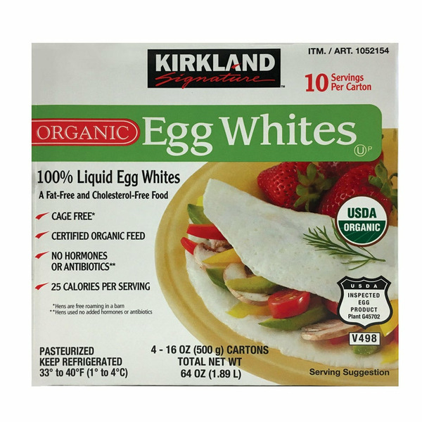 Costco Kirkland Signature Organic Egg Whites, 4 x 16 oz SameDay