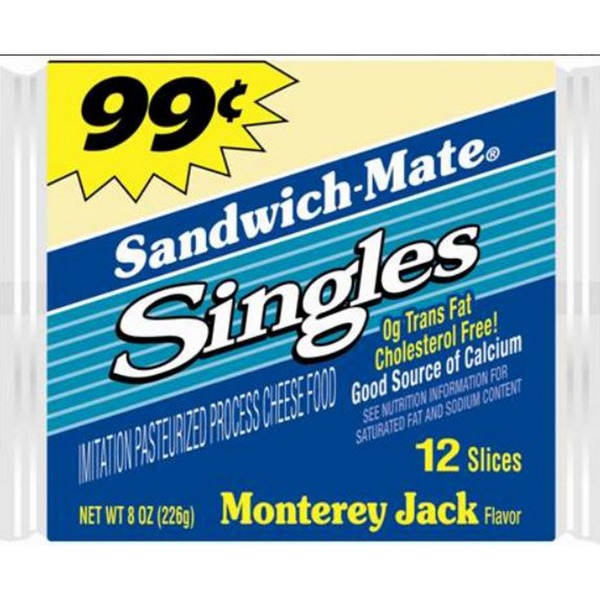 Sandwich-mate Singles Cheese Slices, Monterey Jack