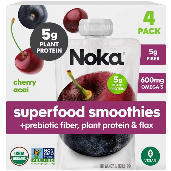 NOKA Organic Superfood Smoothies, Cherry Acai Same-Day Delivery or