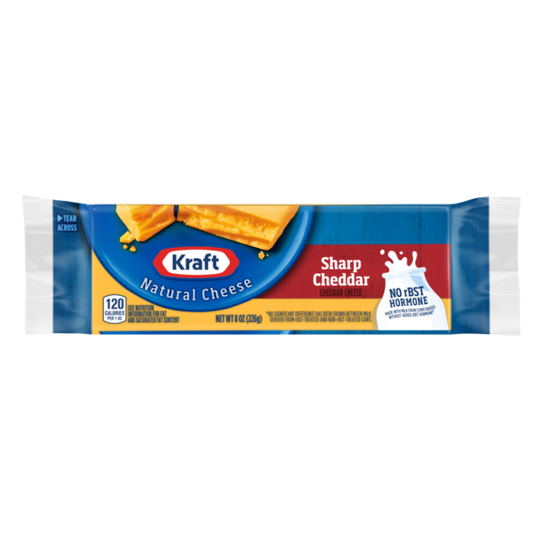 Kraft Sharp Cheddar Natural Cheese Block Vacuum Packed