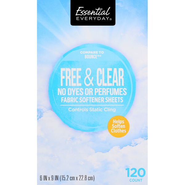 Essential Everyday Fabric Softener Sheets, Free & Clear (120 each) Instacart