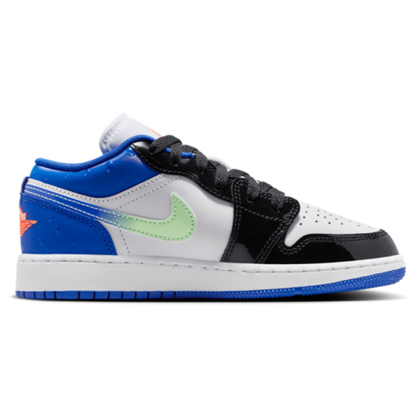 Jordan Kids' Grade School Air Jordan 1 Low SE Basketball Shoes, Size 5 - Game Royal/Bright Mango/White/Black/Barely Volt