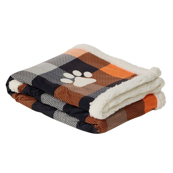 Thrills & Chills Halloween Plaid Pet Blanket