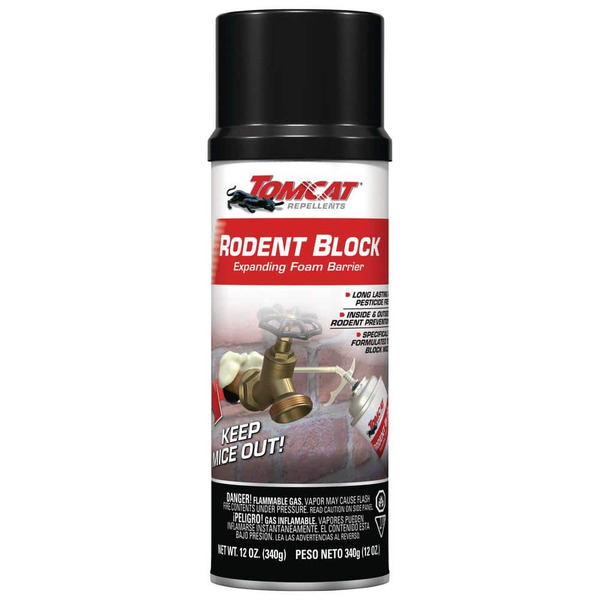 Tomcat Indoor Rodent Block Expanding Foam Barrier 12 Oz. Fills Gaps To Keep Mice From Entering The Home