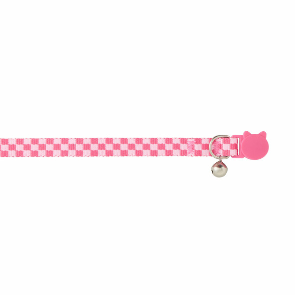 Whisker City Checkered Cat Collar - Pink