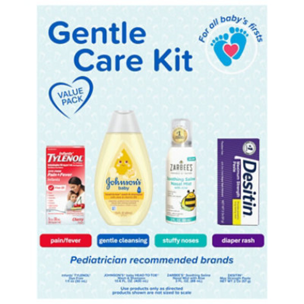 Johnson's Gentle Care Kit, Baby & Skin Care, 4 Items