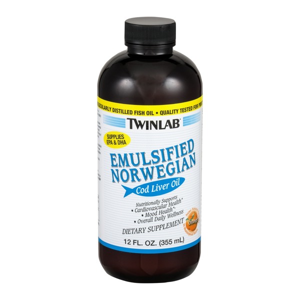 Twinlab Emulsified Norwegian Cod Liver Oil Dietary Supplement Orange