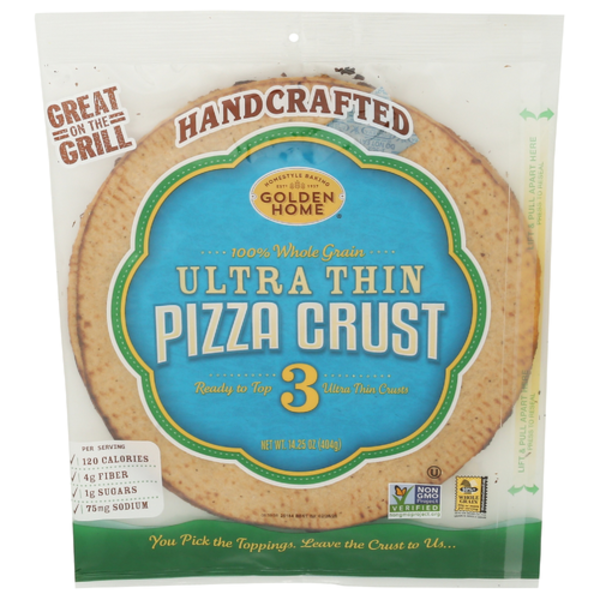 Golden Home 100% Whole Grain Ultra Thin Pizza Crust 3 Pack