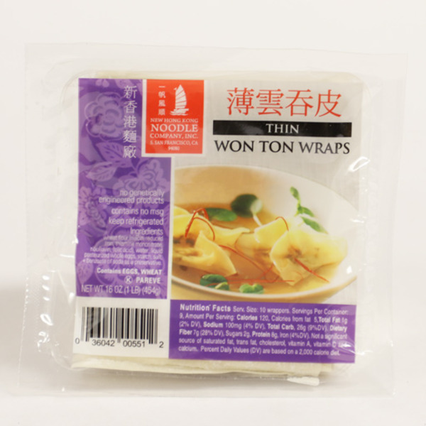 New Hong Kong Noodle Thin Wonton Wraps
