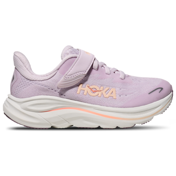 Hoka Kids' Preschool Clifton 10 Shoes, Size 13.0K, Medium/D - Lilac Cream & Tangerine Glow
