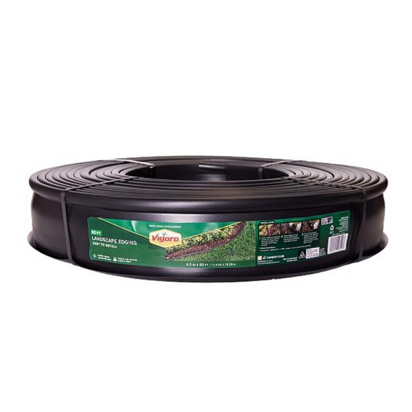 Vigoro 60 Ft. X 0.5 In. X 4.5 In. Black Plastic Dig-in Landscape Edging
