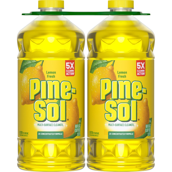 Pine-Sol Multi-Surface Cleaner, Lemon Fresh, 60 Fluid Ounces Each, Pack of 2