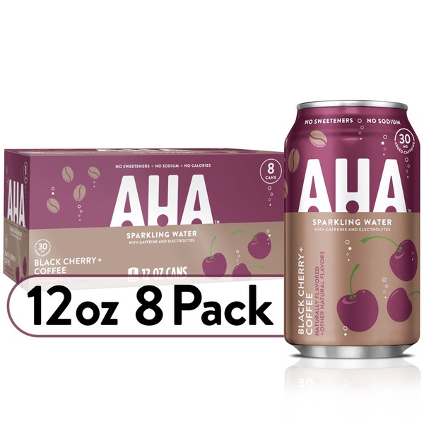 AHA Sparkling Water, Black Cherry + Coffee Same-Day Delivery or