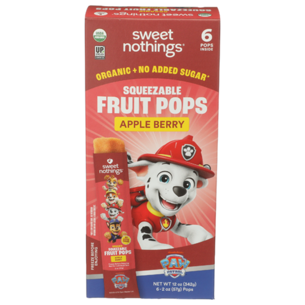 Sweet Nothings Organic Apple Berry Paw Patrol Squeezable Fruit Pop 6 Pack