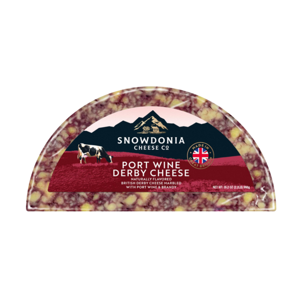 Snowdonia Port Wine Derby Cheese     2-2.2lb