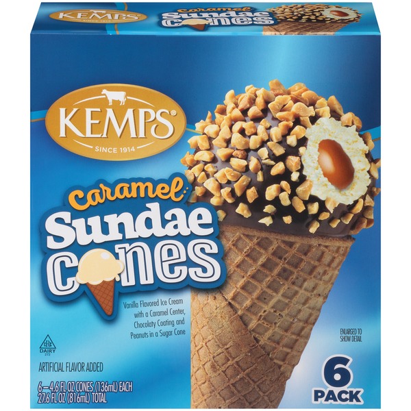 Kemps Caramel Sundae Cones (4.6 fl oz) Instacart