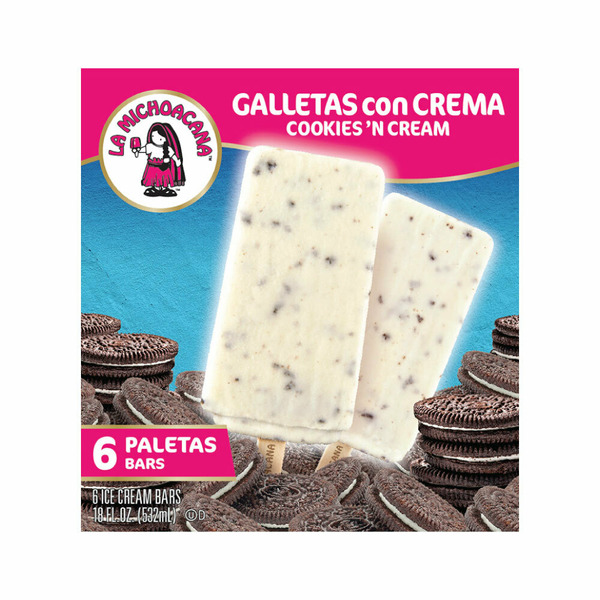 La Michoacana Cookies 'N Cream Ice Cream Bars Paletas Same-Day