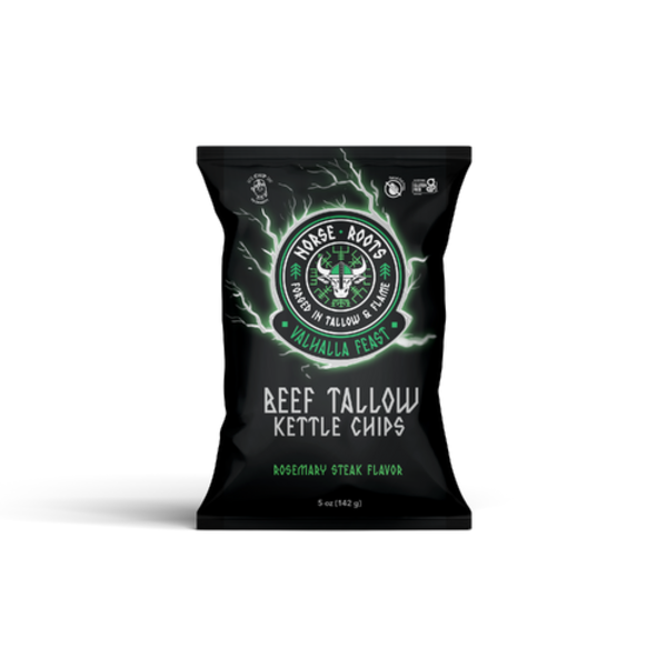 Norse Roots Chips Valhalla Feast Rosemary Steak Beef Tallow Kettle Chips