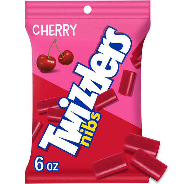 TWIZZLERS NIBS Cherry Flavored Licorice Style, Chewy Candy Bag, 6