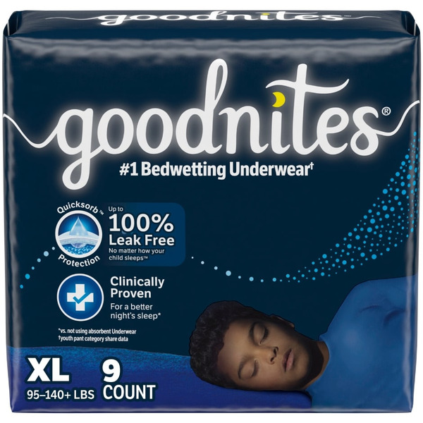 goodnites XXL 12枚入り 男の子用 Goodnites Boys' Nighttime Bedwetting Underwear, Size Extra