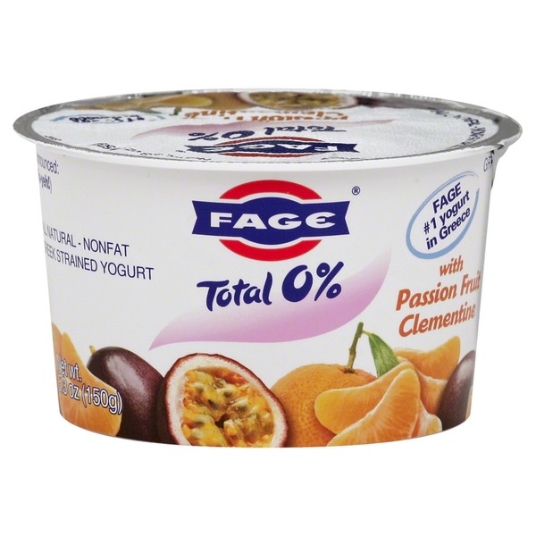Fage Yogurt, Greek, Nonfat, Strained, with Passion Fruit Clementine (5.