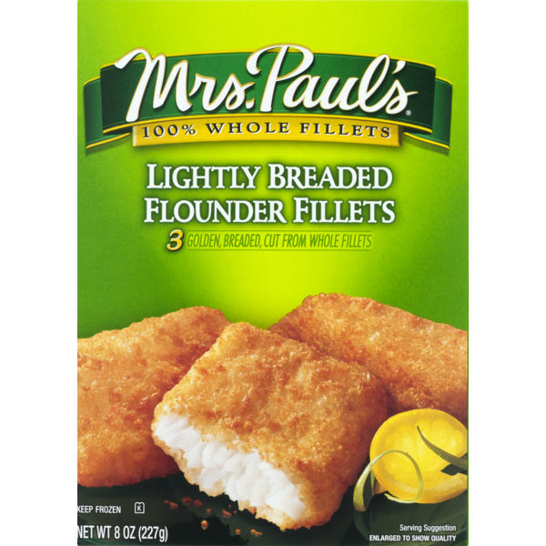 Mrs. Paul's Lightly Breaded Flounder Fillets 3 CT (8 oz) Instacart