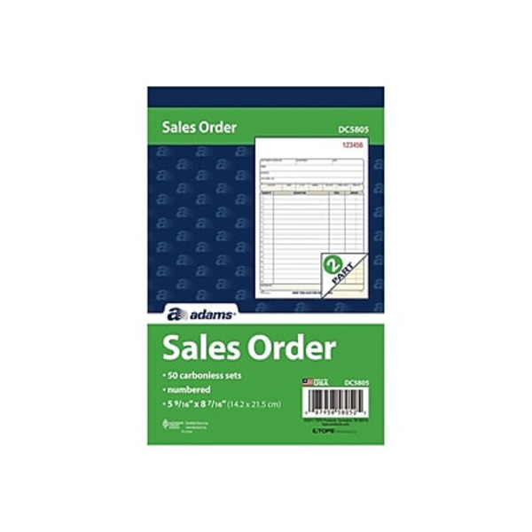 Adams Sales Order 2 Part Form