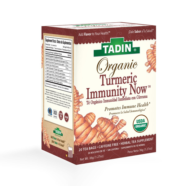 Tadin Organic Turmeric Immunity Now Tea, Caffeine Free Herbal Tea