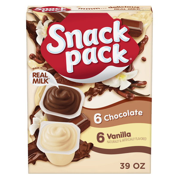 Snack Pack Chocolate and Vanilla Flavored Pudding Cups Family Pack