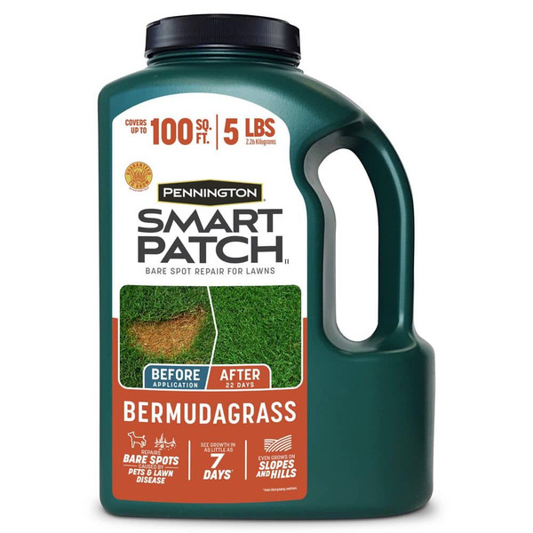 Pennington Smart Patch Bermudagrass 5 Lb. 100 Sq. Ft. Grass Seed Bare Spot Repair With Mulch And Fertilizer