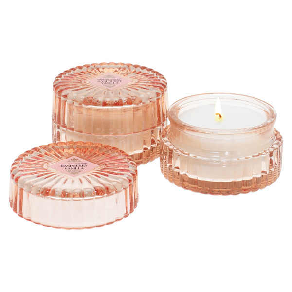 KIRKTON HOUSE 2 Pack Ribbed Glass Candles - Pink, Raspberry