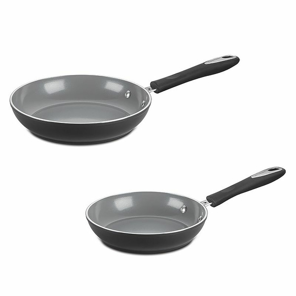 Cuisinart Ceramica® XT Matte Collection Ceramic Non-Stick 2-pk. 8\" & 10\" Skillets, Black, 2 Pc
