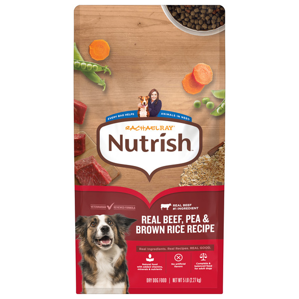 Rachael Ray Nutrish Adult Dry Dog Food Real Beef, Pea & Brown Rice Recipe, 5 lb. Bag