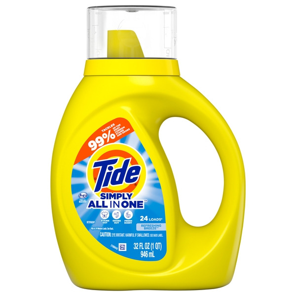 Tide Simply All in One Liquid Laundry Detergent, Refreshing Breeze
