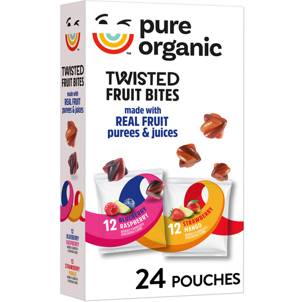 Pure Organic Variety Pack Twisted Fruit Bites, Kid Snacks, 24 Count
