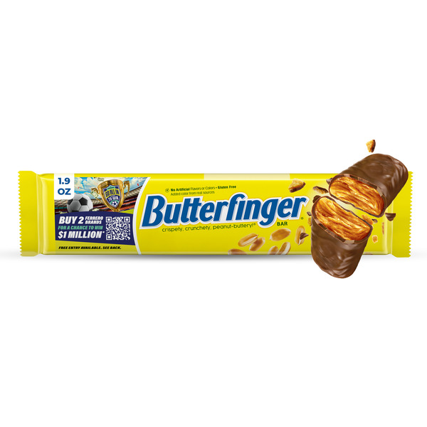 Butterfinger Full Size Candy Bar, Crispety Crunchety Peanut-Buttery On-The-Go Sweet Treat, 1.9 oz