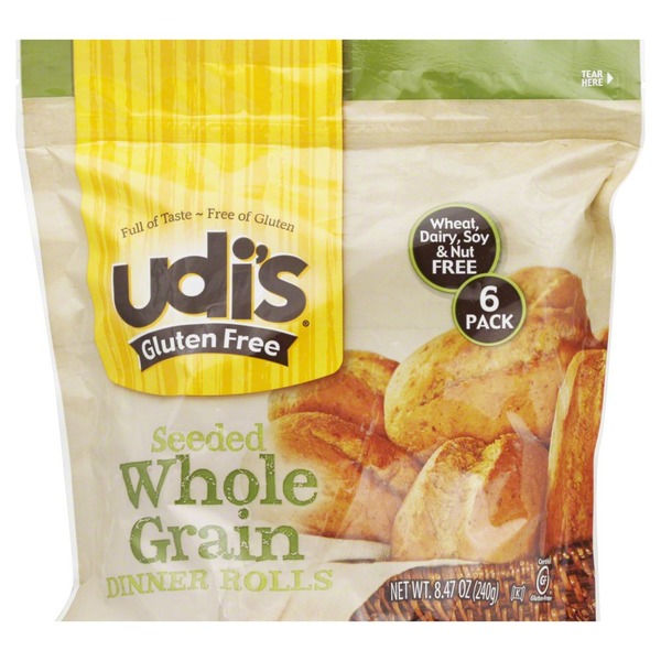 Udi's Gluten Free Seeded Whole Grain Dinner Rolls from Whole Foods