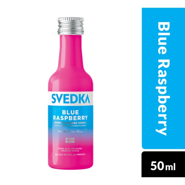SVEDKA Blue Raspberry Flavored Vodka Plastic Bottle (50 ml) Instacart
