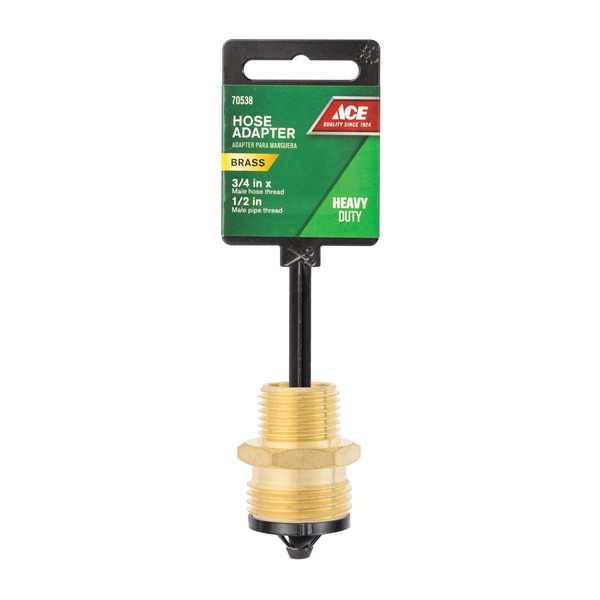 ACE 3/4 Mh 1/2 Mp Brass Garden Hose Adapter