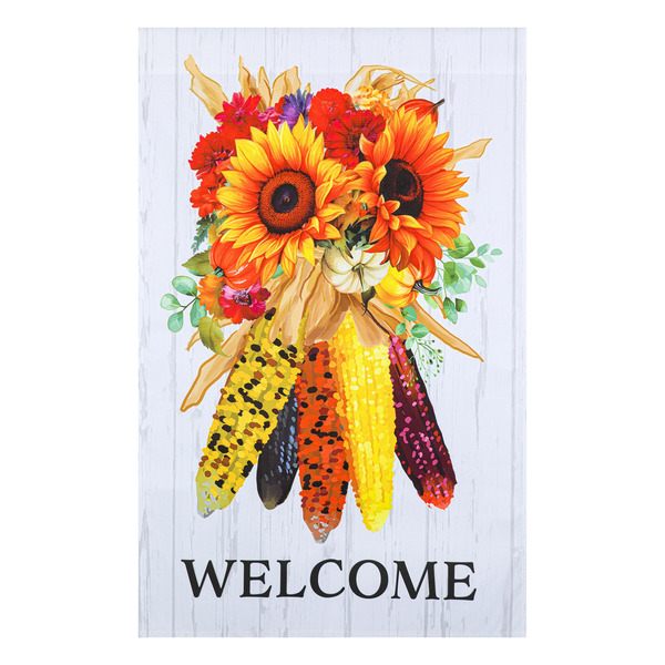 Style Selections Corn Fall Floral House Flag