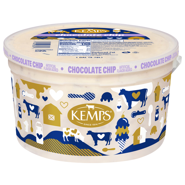 Kemps Family Size Chocolate Chip Ice Cream, Reduced Fat Same-Day